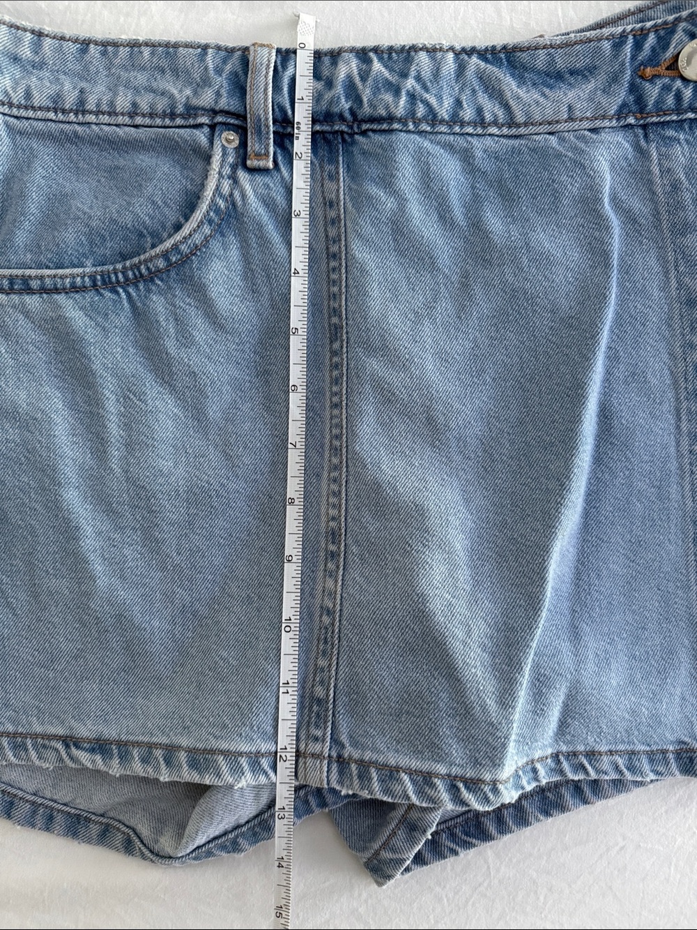 Zara Light Blue Denim Skort | Small - Picture 3 of 8